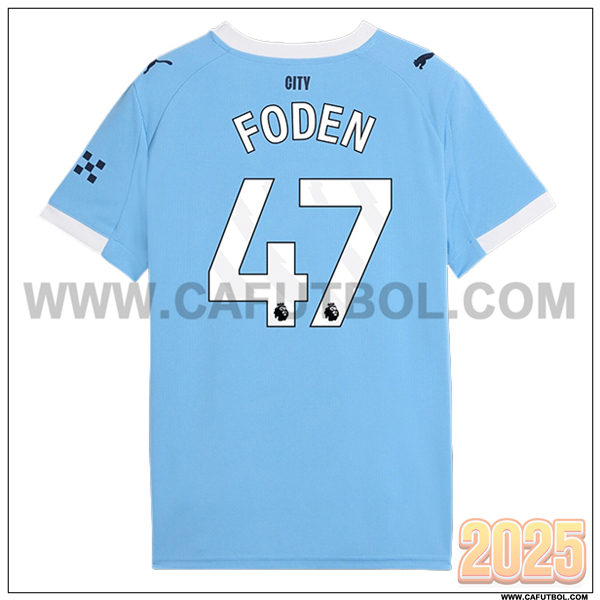 Primera Camiseta de Manchester City FODEN #47 Azul Cielo 2025 2026