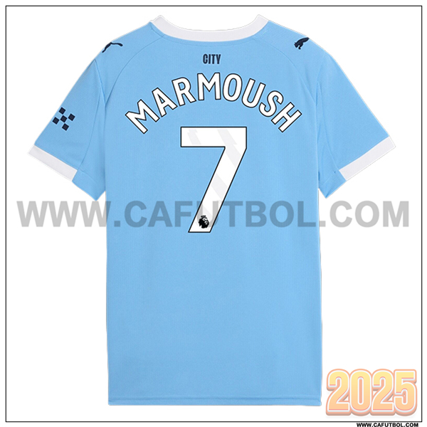 Primera Camiseta de Manchester City MARMOUSH #7 Azul Cielo 2025 2026
