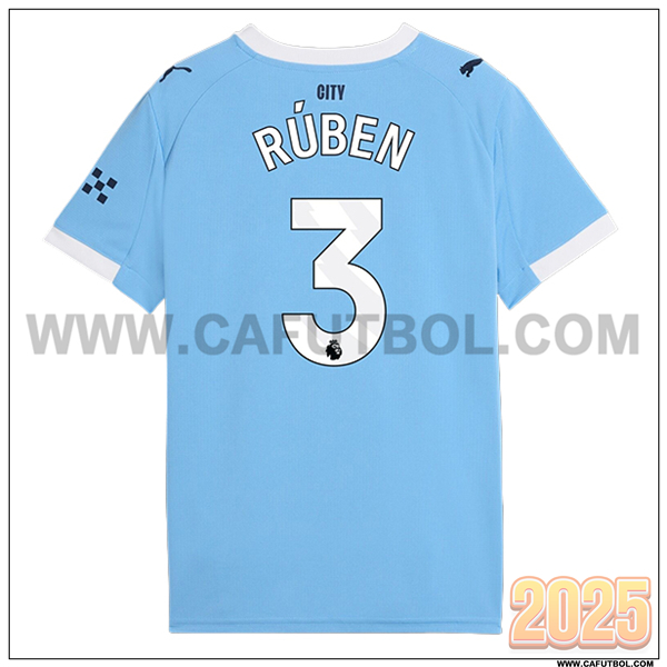 Primera Camiseta de Manchester City RÚBEN #3 Azul Cielo 2025 2026
