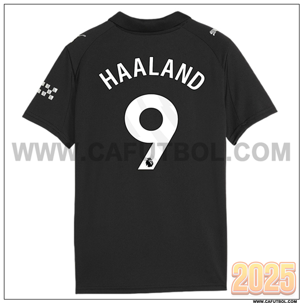 Segunda Camiseta de Manchester City HAALAND #9 Negro 2025 2026