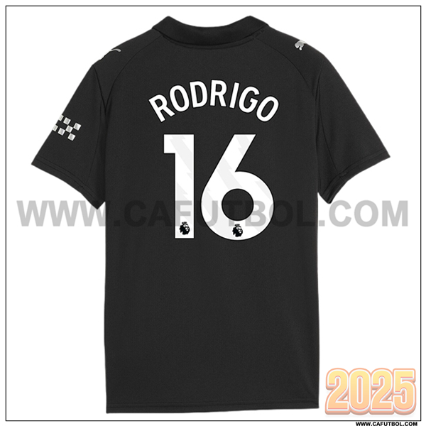 Segunda Camiseta de Manchester City RODRIGO #16 Negro 2025 2026