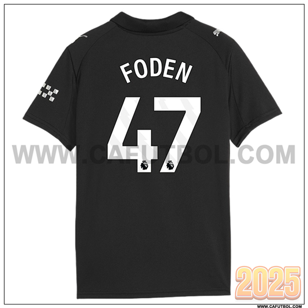 Segunda Camiseta de Manchester City FODEN #47 Negro 2025 2026