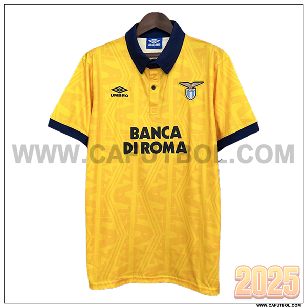 Segunda Camiseta de SS Lazio Retro AMARILLO 1991