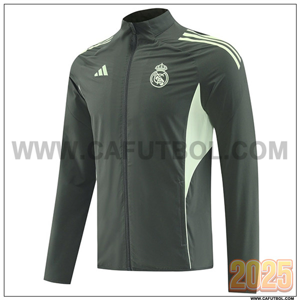 Rompevientos Real Madrid Gris/Verde 2025 2026
