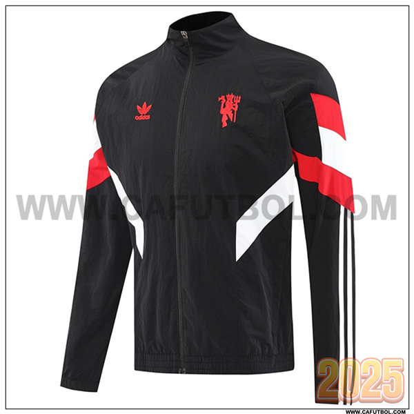 Rompevientos Manchester United Negro/Rojo/Blanco 2025 2026