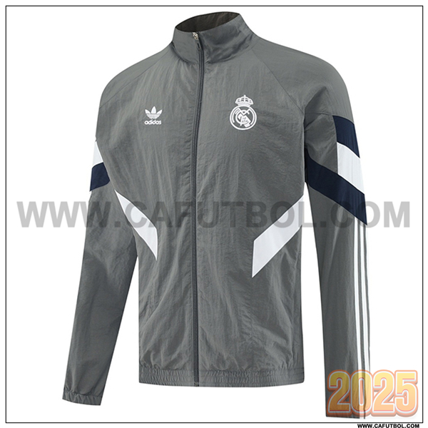 Rompevientos Real Madrid Gris/Blanco/Negro 2025 2026
