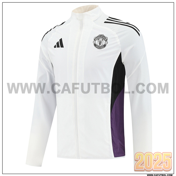 Rompevientos Manchester United Blanco/Negro/Violeta 2025 2026