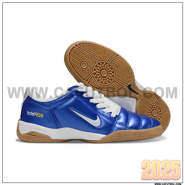 Nike Botas De Fútbol T90 IC Azul/Blanco -02