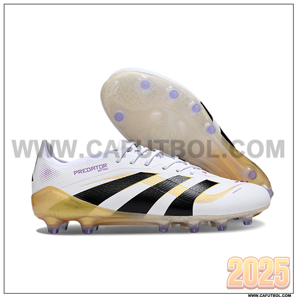 Adidas Botas De Fútbol 25 Predator Elite Tongue AG Blanco/Negro/Amarillo -02