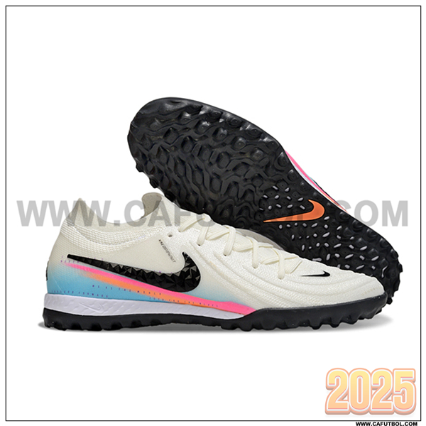 Nike Botas De Fútbol Phantom GX II EliteTF Blanco/Negro/Rosa/Azul