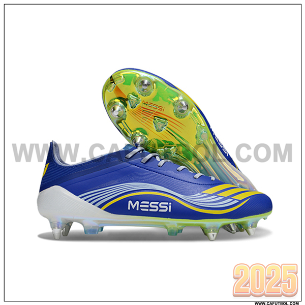 Adidas Botas De Fútbol F50 ELITE SG Azul/Blanco/Amarillo