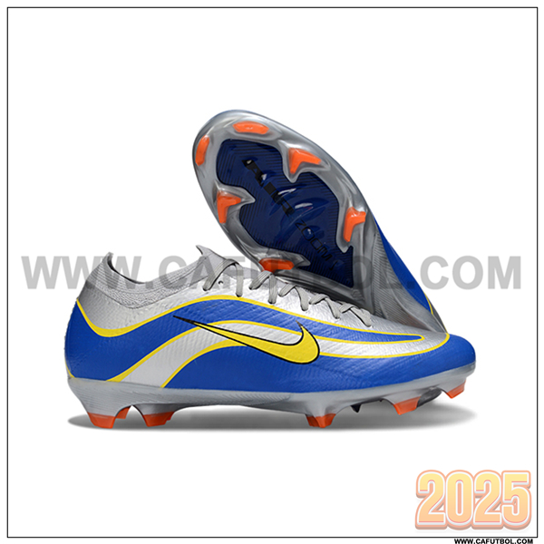 Nike Botas De Fútbol AIR Zoom Mercurial Vapor 16 Elite XXV FG Gris/Azul/Amarillo