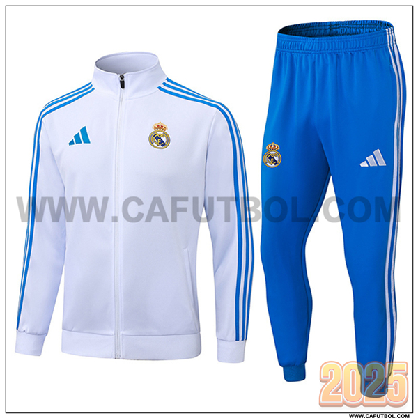 Chandal Chaquetas Futbol Real Madrid Blanco/Azul 2025 2026 -02