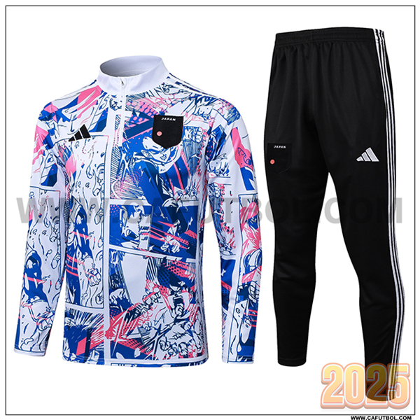Chandal de Futbol Japon Blanco/Azul/Rosa 2025 2026