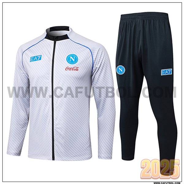 Chandal Chaquetas Futbol SSC Napoles Gris Claro 2025 2026