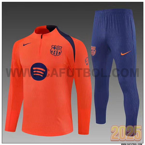 Chandal de Futbol FC Barcelona Ninos Naranja/Azul 2025 2026