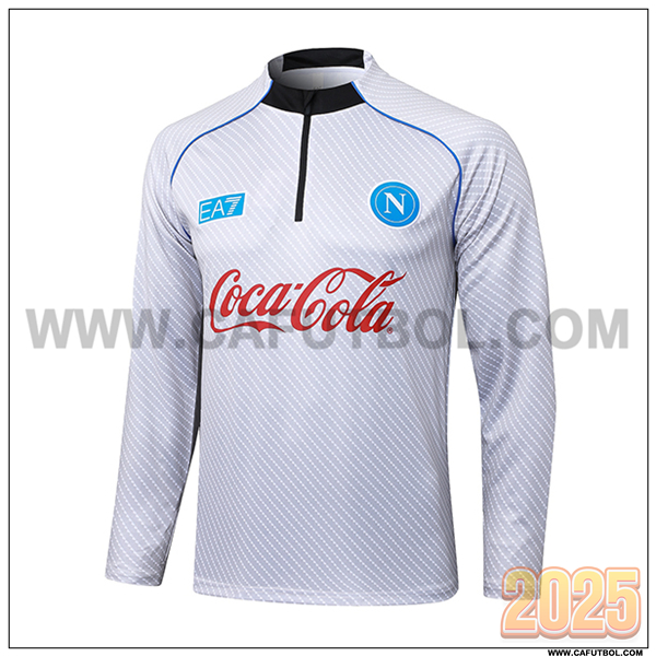 Sudadera De Entrenamiento SSC Napoles Gris Claro 2025 2026