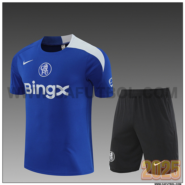 Camiseta Entrenamiento FC Chelsea Ninos Azul/Blanco 2025 2026