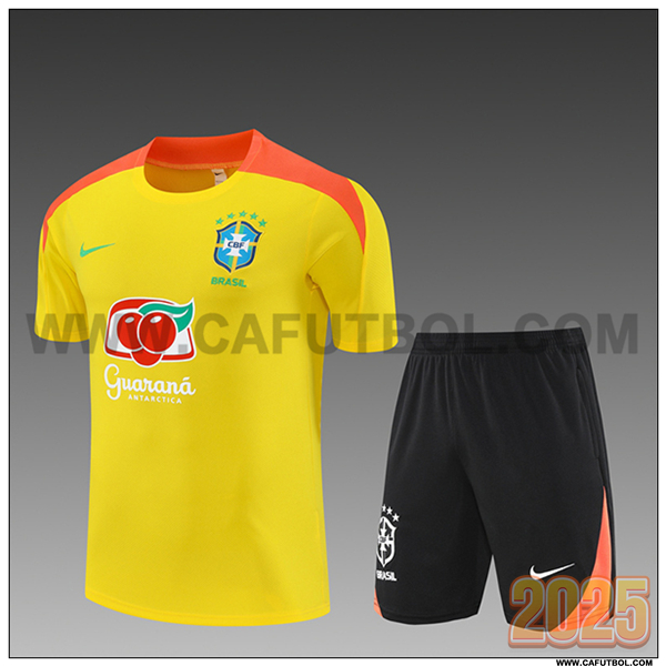 Camiseta Entrenamiento Brasil Ninos Amarillo/Naranja 2025 2026