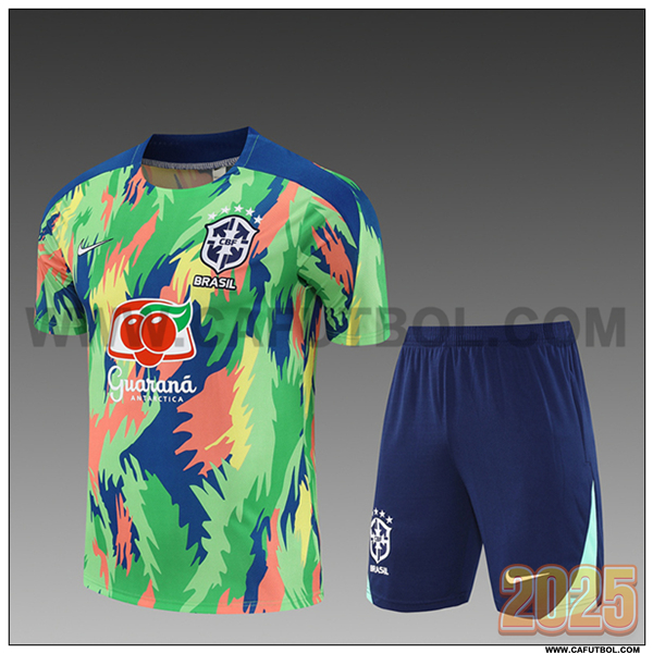 Camiseta Entrenamiento Brasil Ninos Verde/Azul/Amarillo 2025 2026