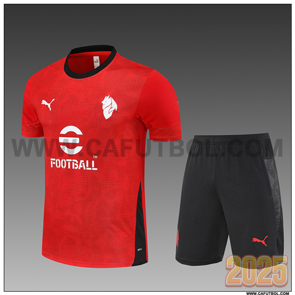 Camiseta Entrenamiento AC Milan Ninos Rojo/Negro 2025 2026