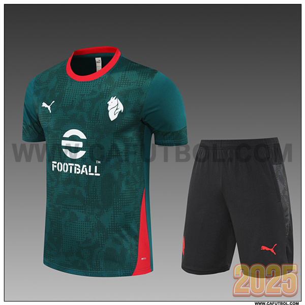 Camiseta Entrenamiento AC Milan Ninos Verde/Rojo 2025 2026
