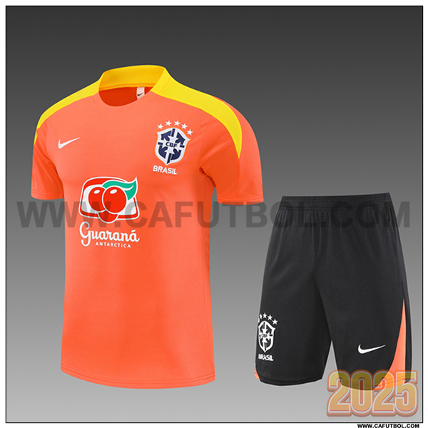 Camiseta Entrenamiento Brasil Ninos Naranja/Amarillo 2025 2026