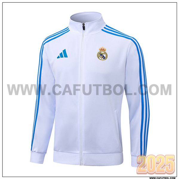 Chaquetas Futbol Real Madrid Blanco/Azul 2025 2026