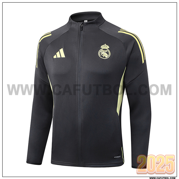 Chaquetas Futbol Real Madrid Gris Oscuro 2025 2026
