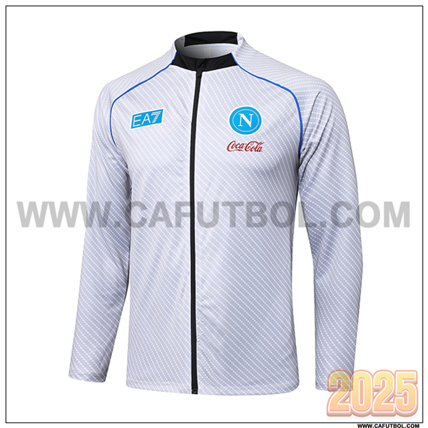 Chaquetas Futbol SSC Napoles Gris Claro 2025 2026