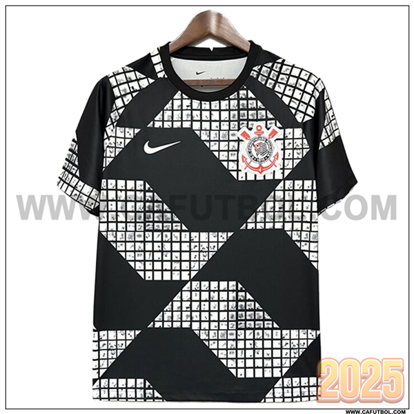 Camiseta Futbol Corinthians Edicion especial 2025 2026 Negro/Blanco