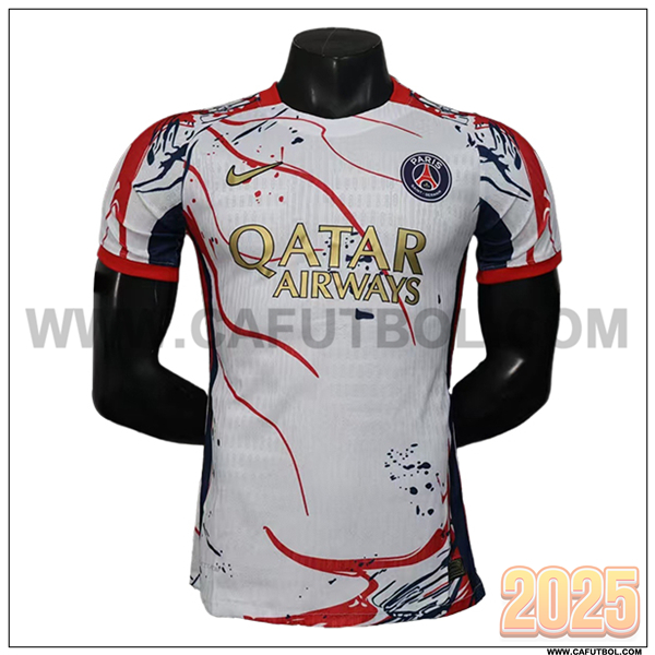 Camiseta Futbol Paris PSG Edicion especial 2025 2026 Blanco/Rojo