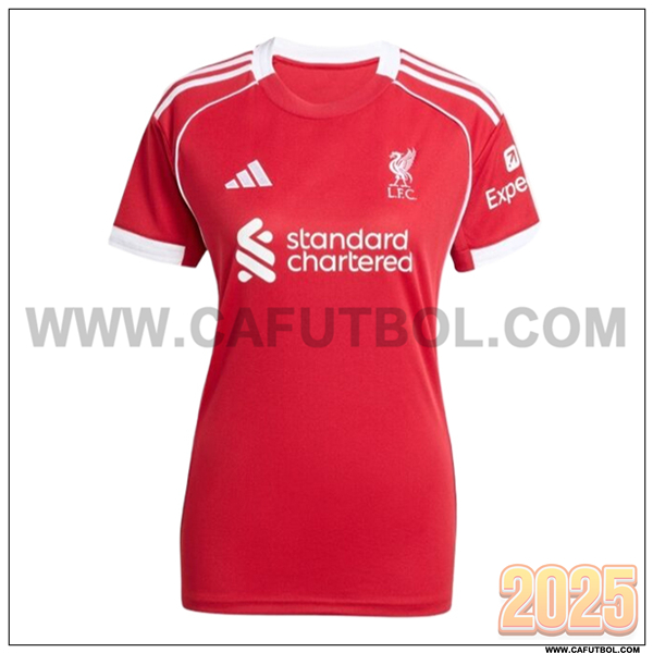 Nuevo Camiseta de FC Liverpool Primera Mujer 2025 2026 Rojo