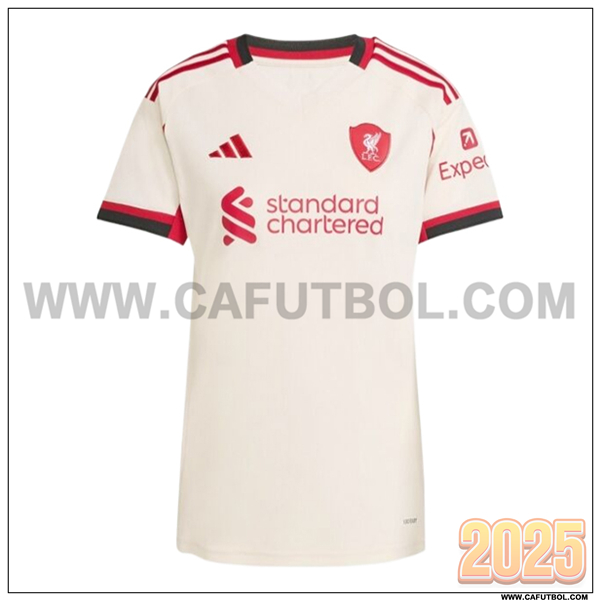 Nuevo Camiseta de FC Liverpool Segunda Mujer 2025 2026 Blanco