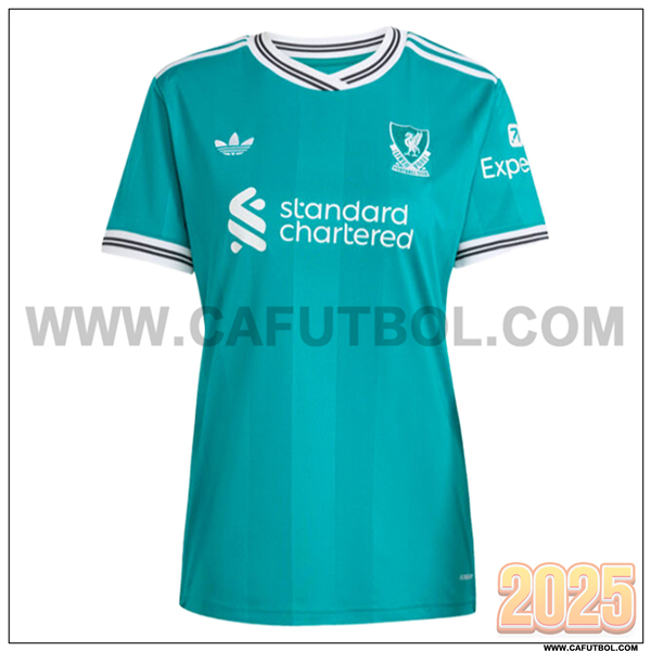 Nuevo Camiseta de FC Liverpool Tercero Mujer 2025 2026 Verde