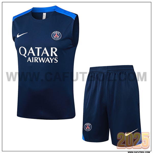 Camiseta Entrenamiento sin mangas PSG azul real 2025 2026