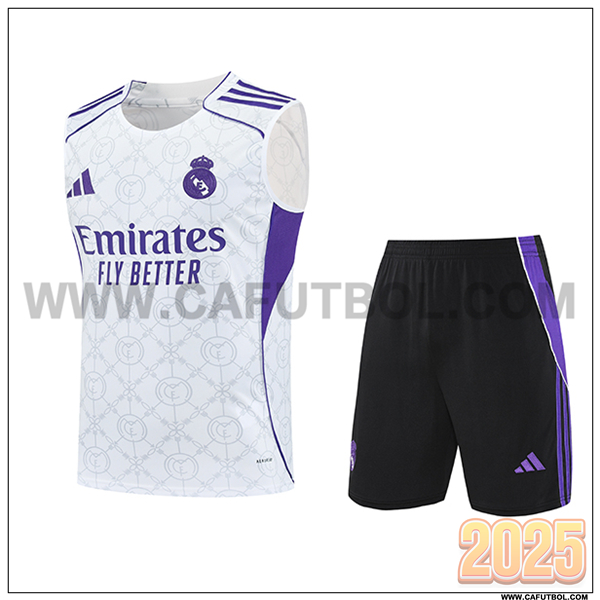 Camiseta Entrenamiento sin mangas Real Madrid Blanco/Violeta 2025 2026 -02