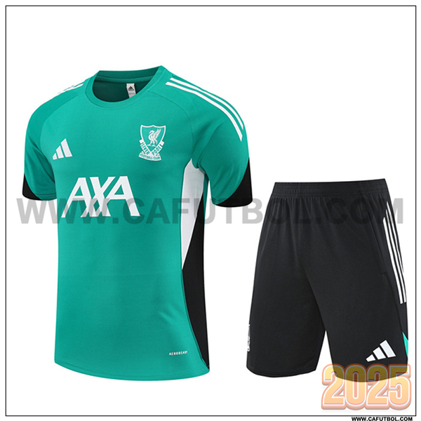 Camiseta Entrenamiento FC Liverpool Verde/Blanco/Negro 2025 2026
