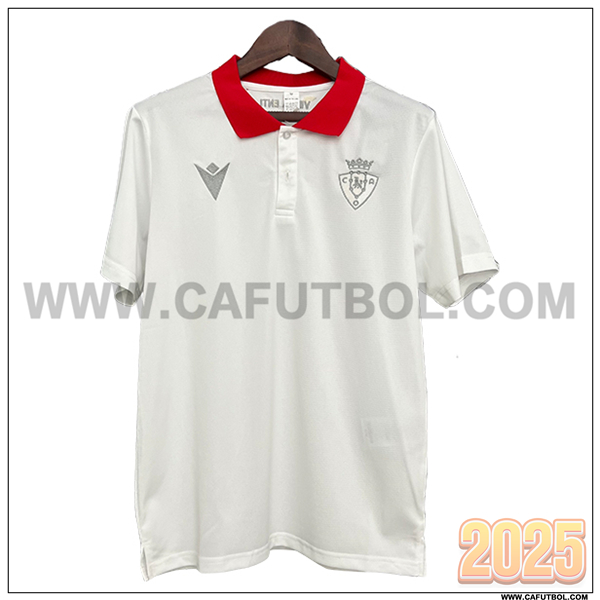 Camiseta Polo Atletico Osasuna Blanco/Rojo 2025 2026