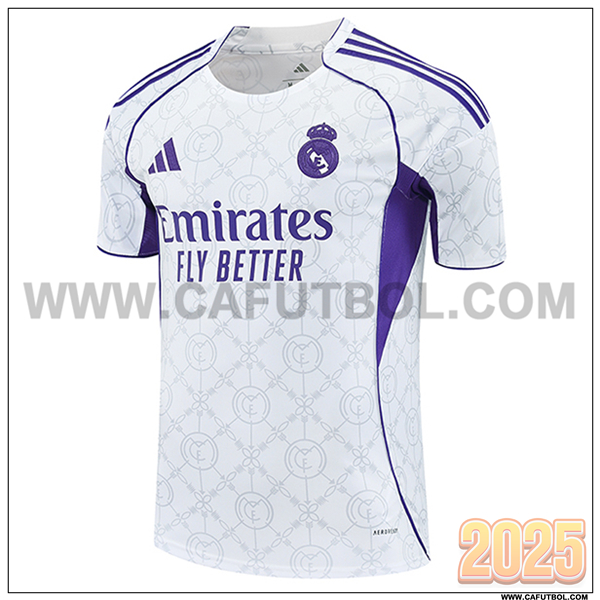 Camiseta Entrenamiento Real Madrid Blanco/Violeta 2025 2026 -02
