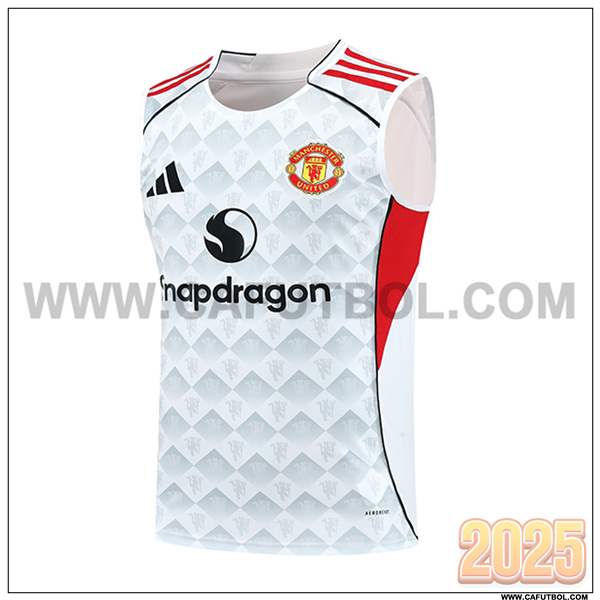 Chalecos De Futbol Manchester United Blanco/Gris/Rojo 2025 2026