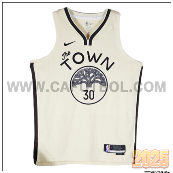 Camisetas De Futbol Golden State Warriors (CURRY #30) 2025/26 Beige/Negro