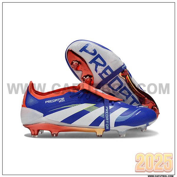 Adidas Botas De Fútbol 25 Predator Elite Tongue FG Azul/Blanco/Naranja -02