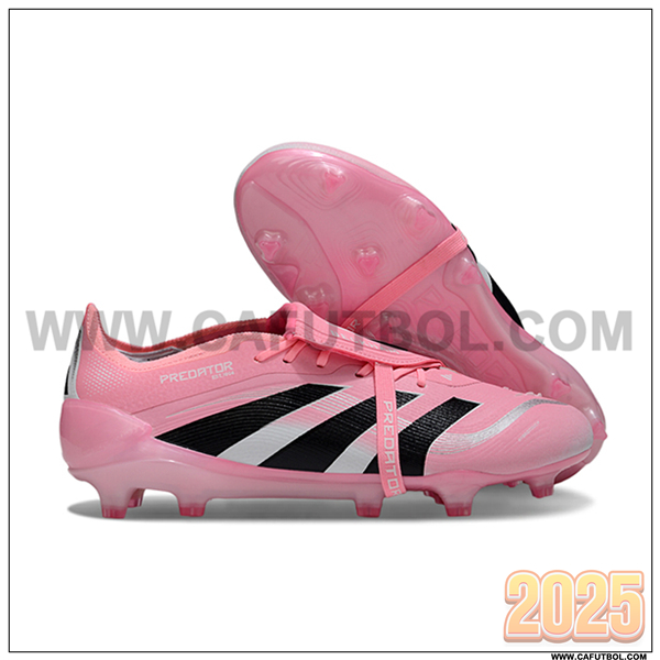 Adidas Botas De Fútbol 25 Predator Elite Tongue FG Rosa/Negro/Blanco