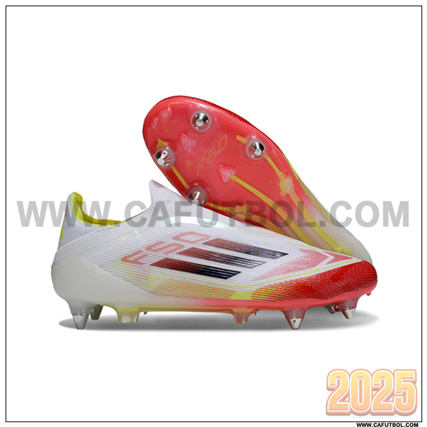 Adidas Botas De Fútbol F50 Elite Laceless SG Blanco/Naranja/Negro -02