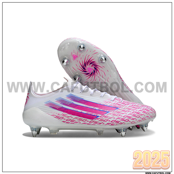 Adidas Botas De Fútbol F50 ELITE SG Blanco/Rosa -03