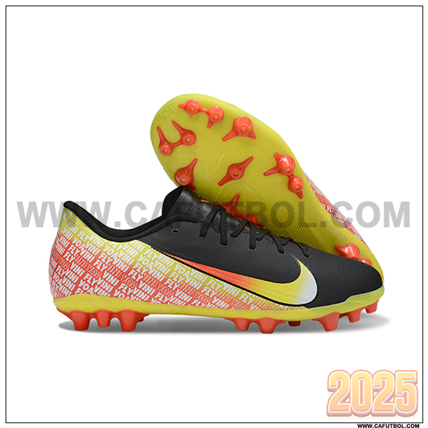 Nike Botas De Fútbol AIR ZOOM MERCURIAL VAPOR XVI ACADEMY X MBAPPE AG Negro/Amarillo/Naranja