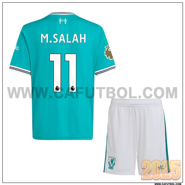 Tercero Camiseta de FC Liverpool M.SALAH #11 Ninos 2025 2026 Verde