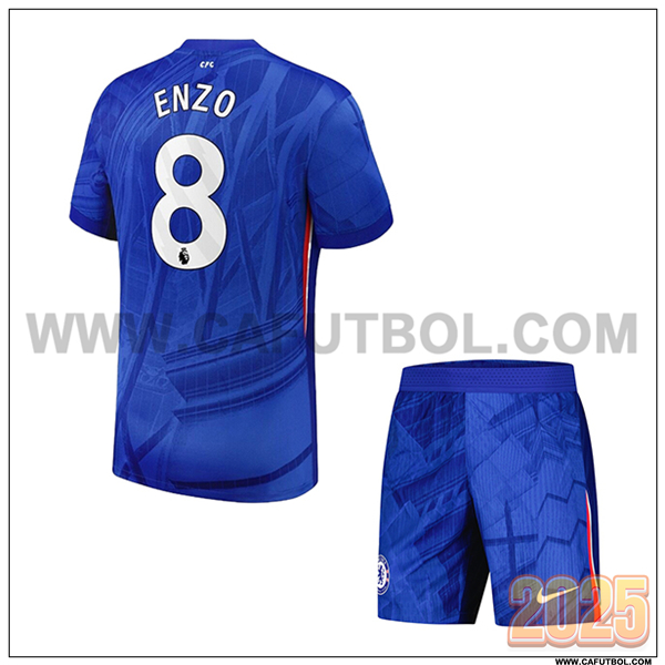 Primera Camiseta de FC Chelsea ENZO #8 Ninos 2025 2026 Azul