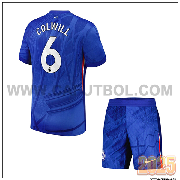 Primera Camiseta de FC Chelsea COLWILL #6 Ninos 2025 2026 Azul